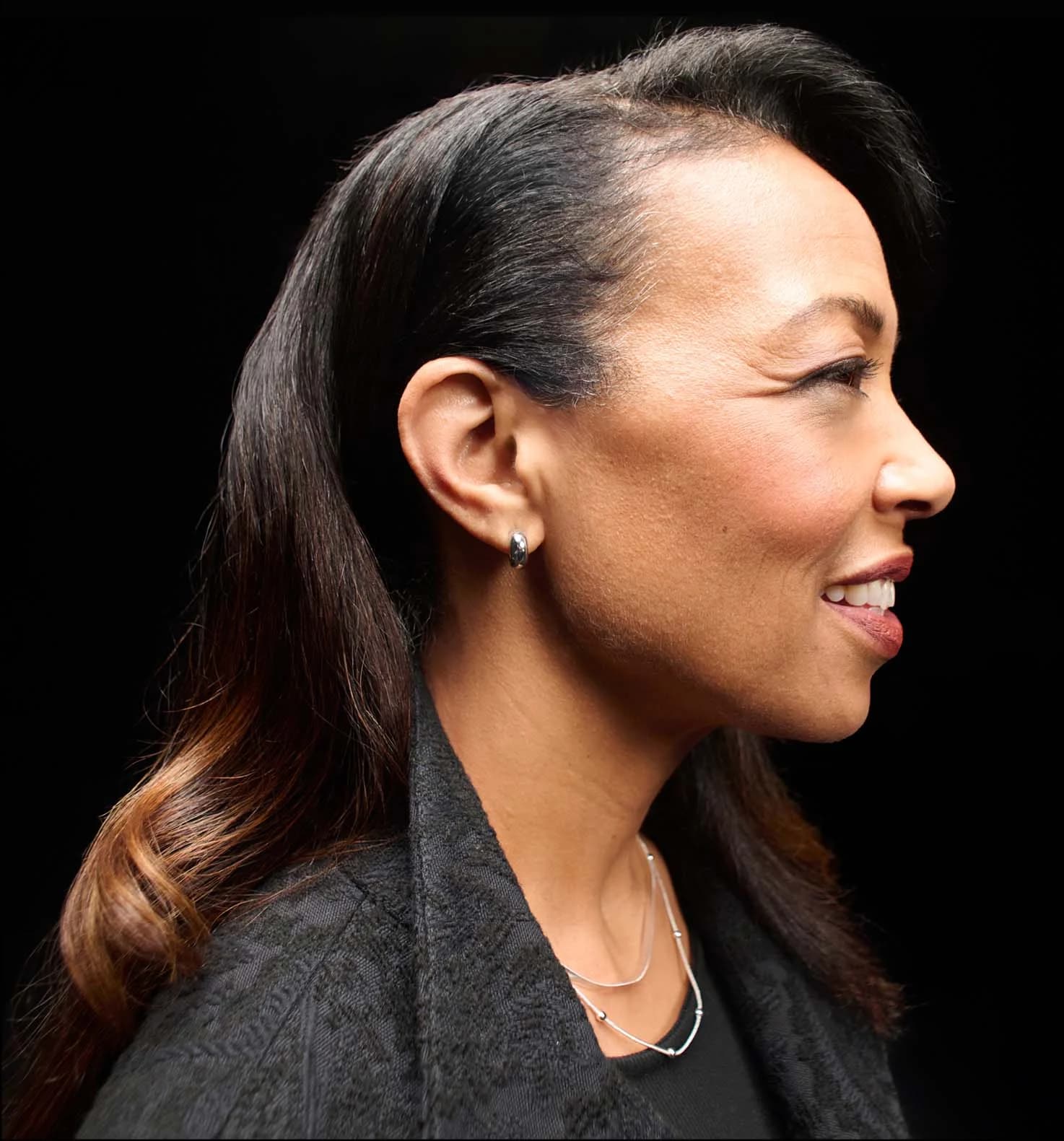 side profile of a woman